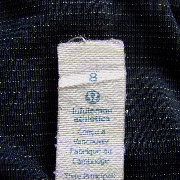 Lululemon Black Racerback Tank Top Sports Bra Yoga Built In Bra Size 8 - Picture 4 of 10